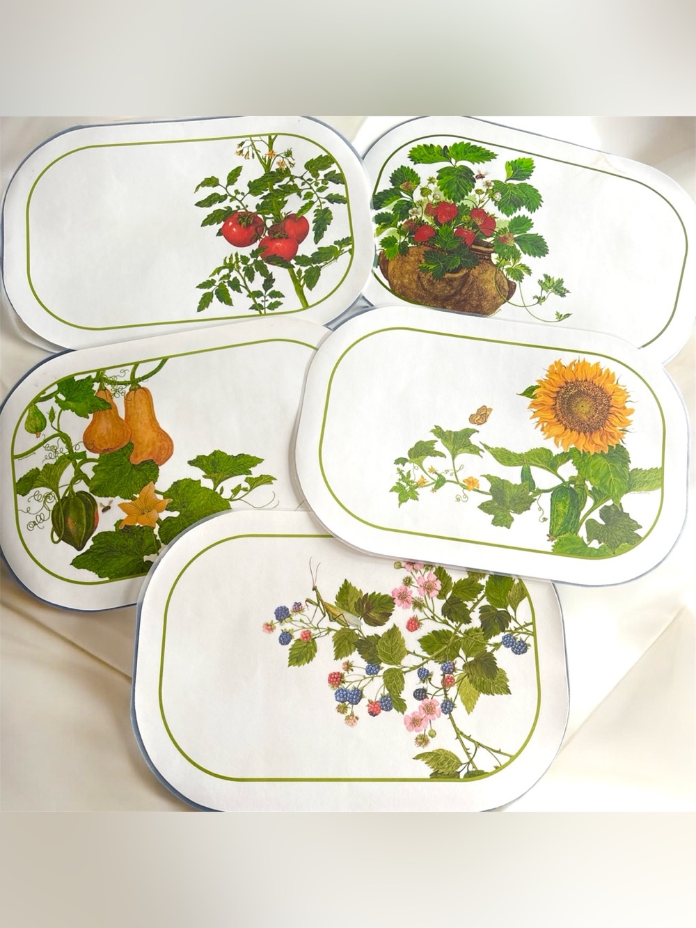 5 Vintage 1960’s MCM Pierre DeBernay Vinyl Placemats | Reversible
